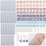 Heart Square Alphabet Silicone Mold Christmas DIY Jewelry