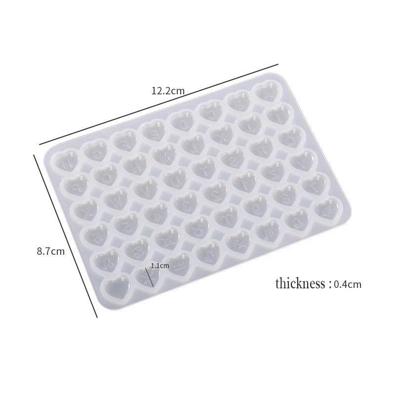 Heart Square Alphabet Silicone Mold Christmas DIY Jewelry
