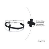 Minimalist Cross Cuff Bracelet Stainless Steel Open Bangle for Men