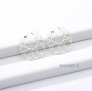 MINIXED Round Hollow Earring Studs Rose Girl