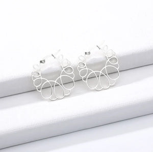 MINIXED Round Hollow Earring Studs Rose Girl