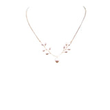 MIQIAO 18K Plated Pearl Leaf Pendant Necklace for Women