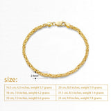 Italian 14K 925 Sterling Silver Hand Bracelet Chain 16.5 18 19 20 21.5