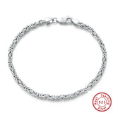 Italian 14K 925 Sterling Silver Hand Bracelet Chain 16.5 18 19 20 21.5