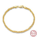 Italian 14K 925 Sterling Silver Hand Bracelet Chain 16.5 18 19 20 21.5