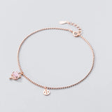 Fox Anklet 925 Sterling Silver Foot Bracelet Women Jewelry