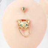 925 Silver Belly Rings Body Piercing Glasses Cat Woman Navel Piercing