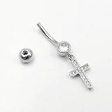 925 Silver Cross Belly Button Piercing Women Jewelry