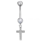 925 Silver Cross Belly Button Piercing Women Jewelry