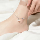 925 Silver Anklet Women Chain Retro Palace Bell Female Summer Accessory