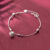 925 Silver Anklet Women Chain Retro Palace Bell Female Summer Accessory