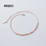 925 Silver Ankle Bracelets Women Beach Foot Chain