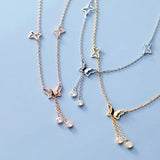 925 Silver Butterfly Rose Ankle Anklet Foot Bracelet for Women