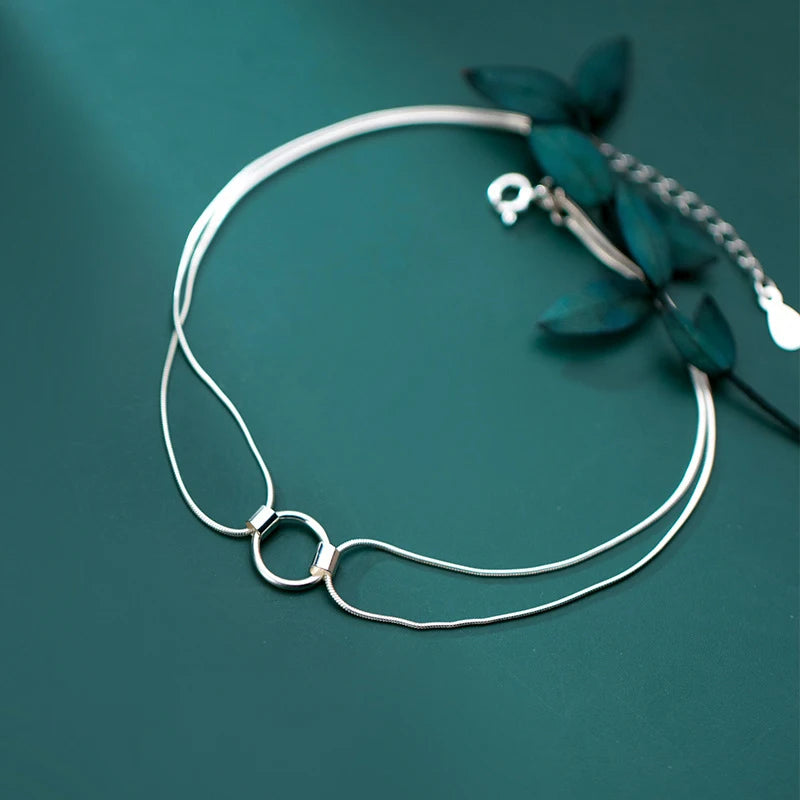 925 Sterling Silver Anklets For Women Foot Bracelet Female Charms