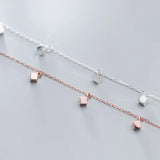 925 Silver Anklets For Women Square Foot Jewelry