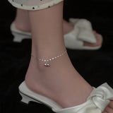 925 Silver Anklets Bell Bracelet Leg Tobillera Foot Chain Summer Jewelry