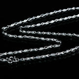 925 Silver Bamboo Ingot Melon Seed Chain 45-55" 1.6-4MM Man Necklace