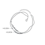 925 Silver Beach Ankle Bracelets Frosted Bead Footwear