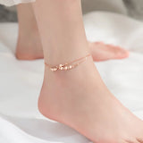 925 Silver Beach Ankle Bracelets Frosted Bead Footwear