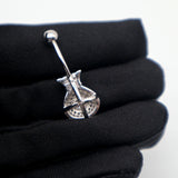 925 Silver Belly Button Ring Pircing Blessing Bag Lucky Shape Women Jewelry