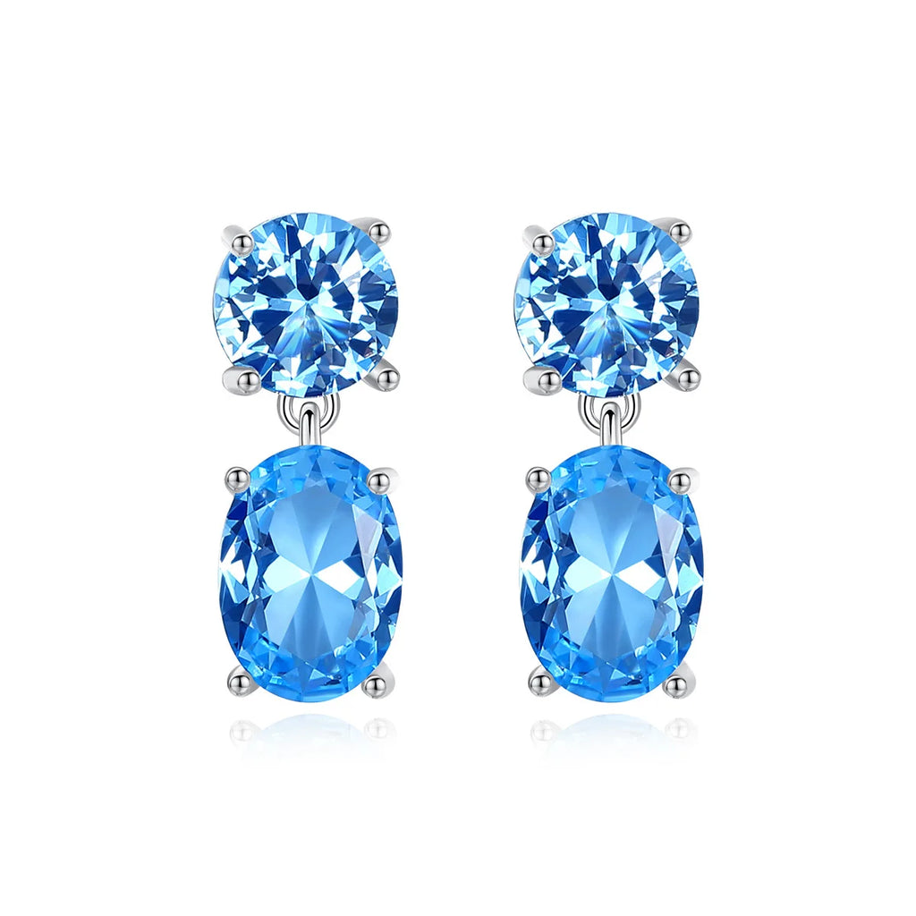 MIQIAO 925 Silver Crystal Vintage Stone Earrings Women Gothic Piercing Studs