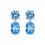 MIQIAO 925 Silver Crystal Vintage Stone Earrings Women Gothic Piercing Studs