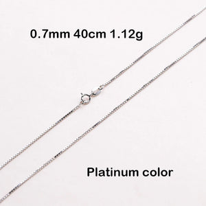 925 Silver Box Chain Long 40 45 50 55 Wide 0.7 0.8 1.0 1.2 mm Necklace