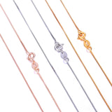 925 Silver Box Chain Long 40 45 50 55 Wide 0.7 0.8 1.0 1.2 mm Necklace