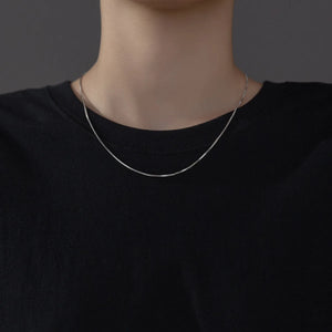 925 Sterling Silver Box Chain Necklaces For Women Jewelry
