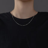 925 Sterling Silver Box Chain Necklaces For Women Jewelry