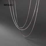 925 Sterling Silver Box Chain Necklaces For Women Jewelry