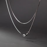 925 Sterling Silver Box Chain Necklaces For Women Jewelry