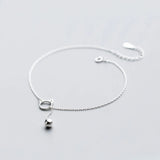 925 Silver Cat Bell Anklet Leg Bracelet Foot Chain Beach Accessory Women