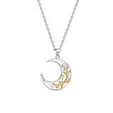 925 Silver Deer Horn Heart Necklace Couple Lover Gift