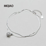 925 Silver Dandelion Flower Ankle Bracelet for Women