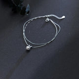 925 Silver Dandelion Flower Ankle Bracelet for Women