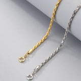 925 Sterling Silver Rope Chain Bracelet Women's Jewelry