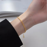 925 Sterling Silver Rope Chain Bracelet Women's Jewelry