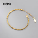 925 Sterling Silver Rope Chain Bracelet Women's Jewelry