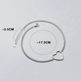 925 Silver Leg Bracelet Ankle Chain Body Jewelry Hollow Love Heart Foot Ornament
