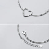 925 Silver Leg Bracelet Ankle Chain Body Jewelry Hollow Love Heart Foot Ornament