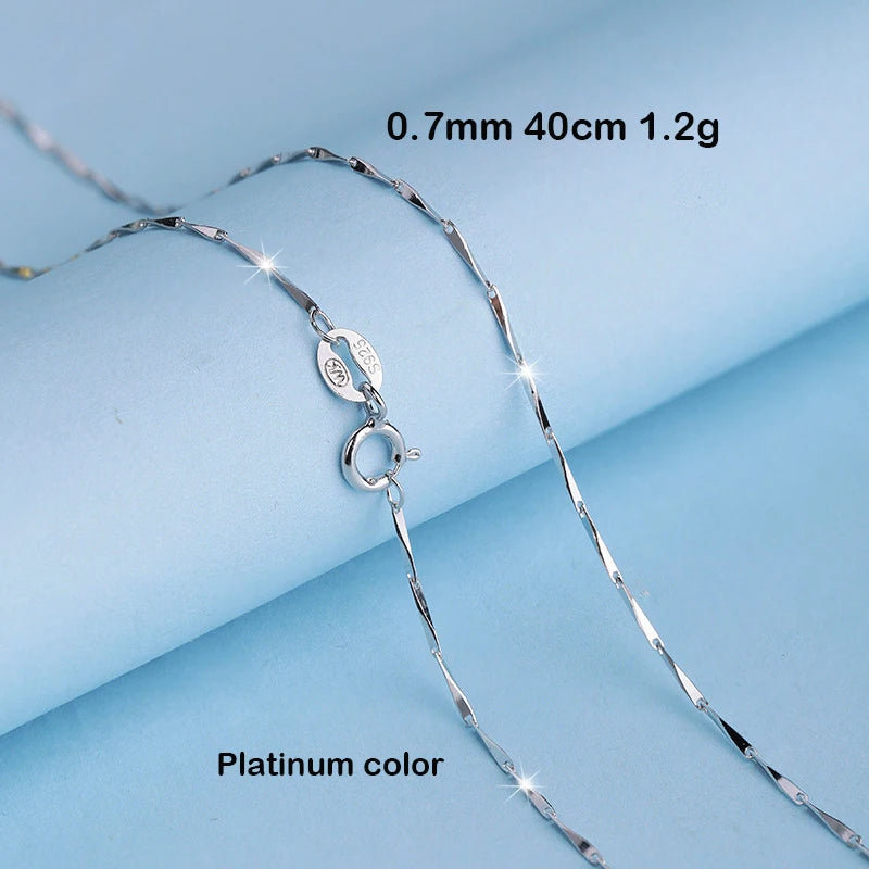 925 Silver Melon Seed Chain 40-55 Inch Rose Necklace Pendant