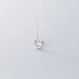 925 Silver Necklace Women Pendant Choker Diamond Chinese Hollow Clavicle Chain