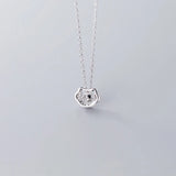 925 Silver Necklace Women Pendant Choker Diamond Chinese Hollow Clavicle Chain