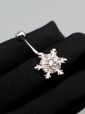 925 Sterling Silver Christmas Snowflake Belly Button Piercing