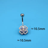 925 Silver Piercing Belly Button Four-Leaf Clover Flower Body Jewelry