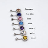 925 Silver Piercing Belly Button Rings Circular Gemstones Women Jewelry