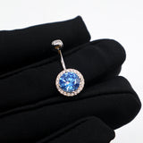 925 Silver Piercing Belly Button Rings Circular Gemstones Women Jewelry