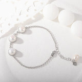 925 Sterling Silver Real Pearl Vintage Boho Bangle Bracelet