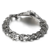 925 Silver Skull Totem Punk Bracelet for Men